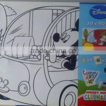 100% cotton Cartoon kids canvas painting set