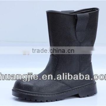 black cow leather steel toe protection elastic sided safety boots