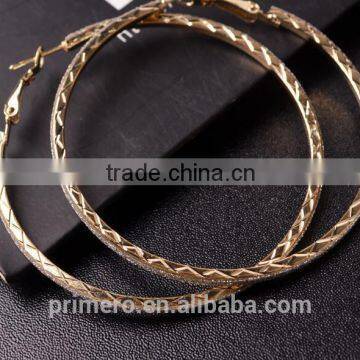 Fashion Large Gold Hoop Round Matte Dangle Earring Jewelry Designs New Model photo-4