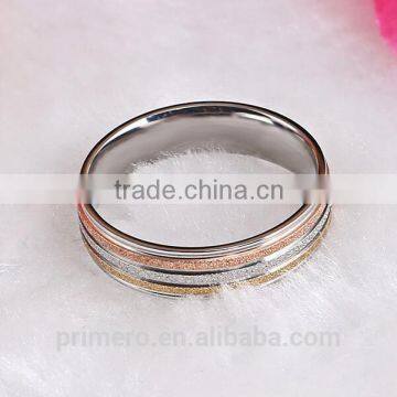 5MM Width Matte 3 Color Ring For Women Girls Gift With Korean Style Fashion Gold Designs Jewelry photo-5