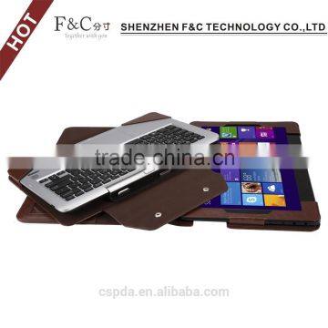 Factory price 11.6 inch removable leather tablet keyboard cover case for asus transformer book t200