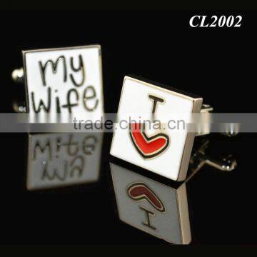 Wedding Gifts For Guests Engraved I Love My Wife Enamel Souvenir Metal Wedding Cuff Links