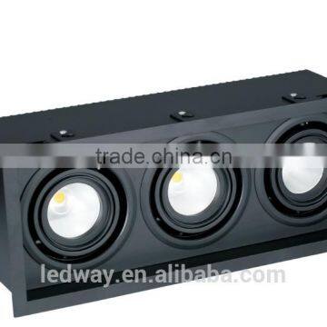 3*15W LEDWAY LED indoor MR16 slim Grille spot lamp IP20 Three-head with decorated plat