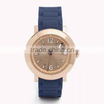 Fashion gold women silicone watch silicone sport watch