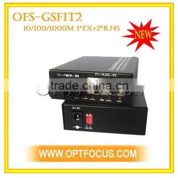 3 ports Gigabit Ethernet Optical Fiber Switch