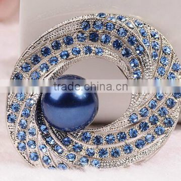 round thread high quanlity crystal Engraving vantage pearl pin brooch