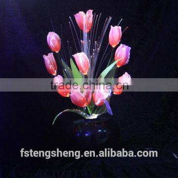 LED artificial Tulip flowers light/Optical fiber flowers pot light