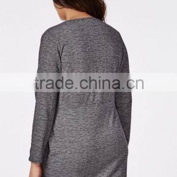 Best Selling Girls Wholesale Plus Size Jersey Wrap Dress Grey Marl photo-5