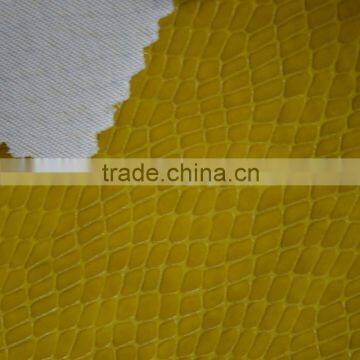 yellew color rexine leather for bag, car seat, decoration, furniture