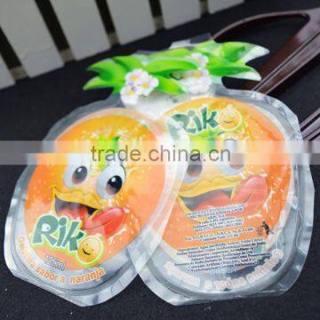 reusable 125ml Irregular shape Soft plastic juice packing food grade storage promotional bag