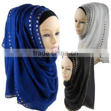 >>New Arrival Fashion Shining Women Plain Muslin Hijab Scarf/ photo-3