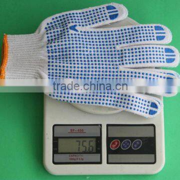 Cotton yarn with pvc dotted safety work glove