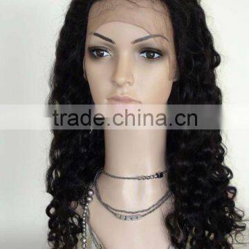 full lace wig with natural human hair natural wave style