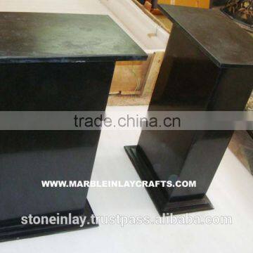 Stone Inlay Black Marble Base