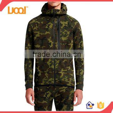 Custom men's slim hoodie sweatshirt, wholesale camo hoodie sweatshirt suits