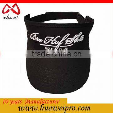 Alibaba china market customized cheap sun hat high quality black polyester 3D embroidery design sun visor hat