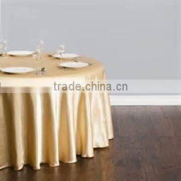 Fancy factory wholesale satin table cloth/ table cloth for wedding hotel/ round satin overlay