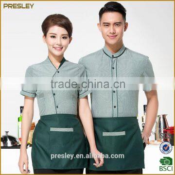 Restaurant Hotel Unisex Waiter Waitress Uniform Breathable Fabric Bar Staff Work Uniform For Housekeeper