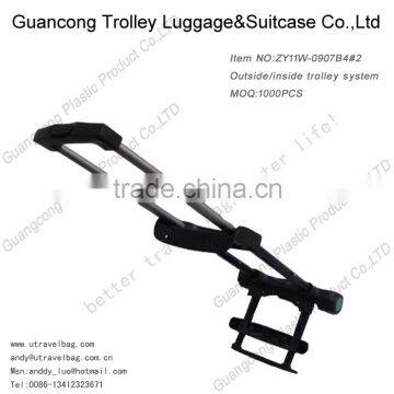iron/ plastic/metal extendable/adjustable/removable trolley handle with wheel for outside suitcase