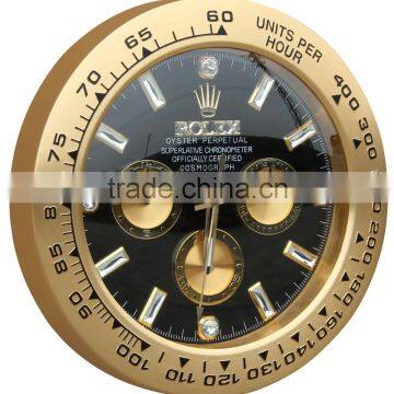 Home Large Diamonds Rose Gold Metal Decorative Shape Wall Mounted Clock photo-2