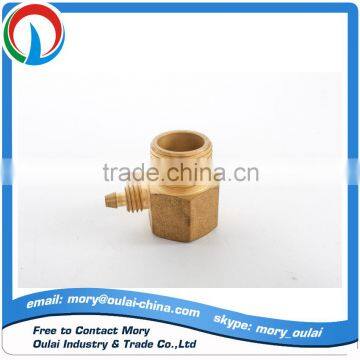 CNC machining precision brass two male thread elbow 90