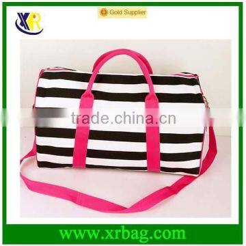 design new fashion cotton canvas stripe travel bags