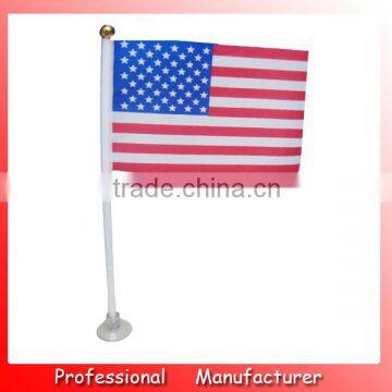 promotional flag,American palstic stick flag with sucker,mini decorative flag