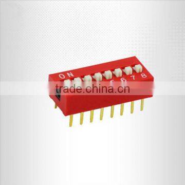 Blue Red 8 Position 2.54mm Slide Type DIP Switch