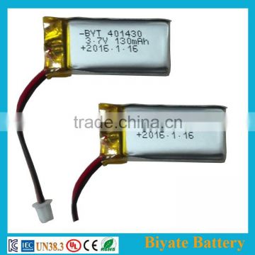 401430 130mAh universal li-ion rechargeable lithium battery