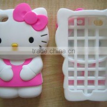 Loverly Soft 3D Hello Kitty Silicone mobile phone case For iPhone 4/4S