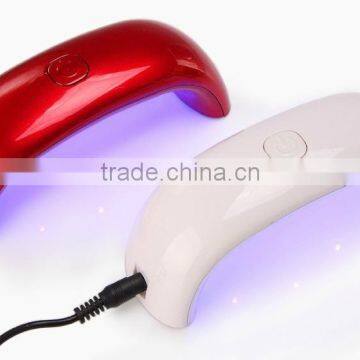 Amazon New Portable (395mm~405mm)9W Rainbow LED Lamp 6atts LED Nail Light mini nail LED dryer