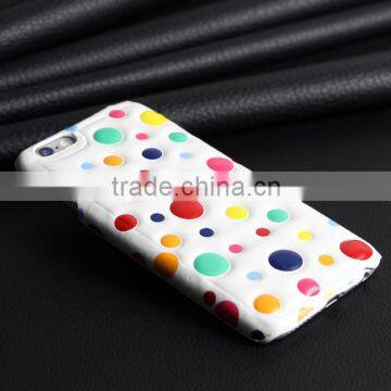 2015 Hot Selling Simple Back Cover, 3D Polka Dots Leather Case For IPhone 6 photo-3