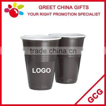 Promotional Custom Printed Double Wall Coffee and White 6oz Reusable PS Plastic Cup Beverage Cup Bar Decoration