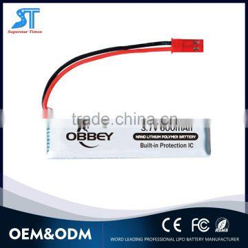 Wholesale 600 mah lithium polymer battery 3.7v for RC hobby