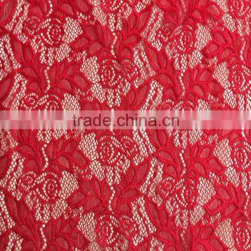 TH-8881 newest strech nylon lace fabric small leaf flower design with shiny