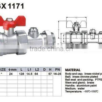 brass extended ball valve