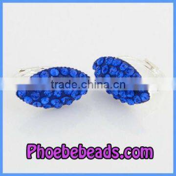 Wholesale Clip On Earrings For Women With Royal Blue Crystal PEA04