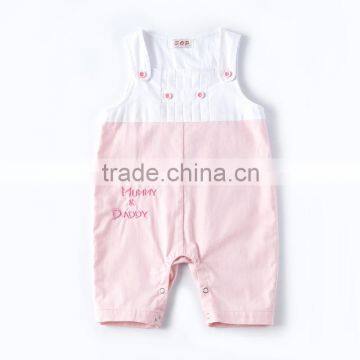 Lovely pink baby clothing girls summer romper bodysuit