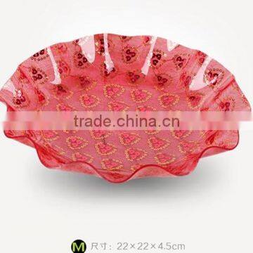 Food safe fashional transparent acrylic fruit plate dry fruit plate