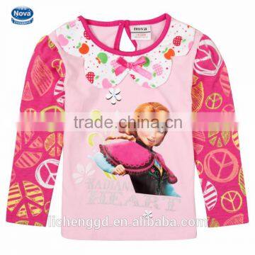 (F5381Y) nova brand baby clothes 2015 new fashion design cartoon character autumn long sleeves fancy printing girl t-shirt