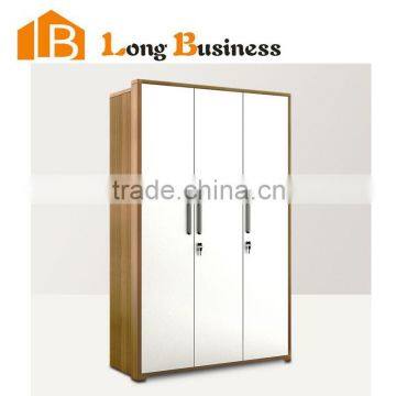 LB-DD3090 White lacquer and wood veneer bedroom wardrobe