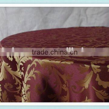 YHT#34 jacquard damask table cloth-polyester banquet wedding wholesale cheap table cloth linen cover