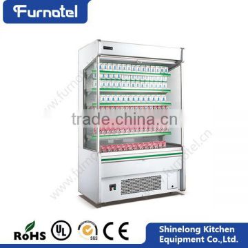 Guangzhou Commercial Stainless Steel Display Upright Freezer Showcase