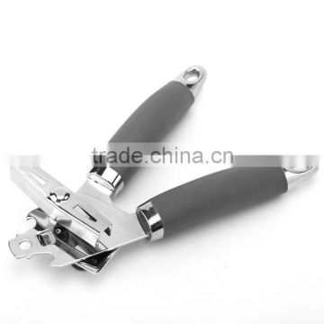 carbon steel multi functional manual can opener with soft handle