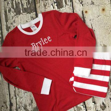 Monogrammed Christmas Pajamas for Kids/100% Cotton Pajamas/plain Pajamas photo-4