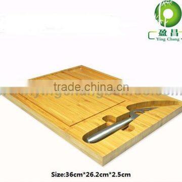 Bamboo cheese board set with S.S knife