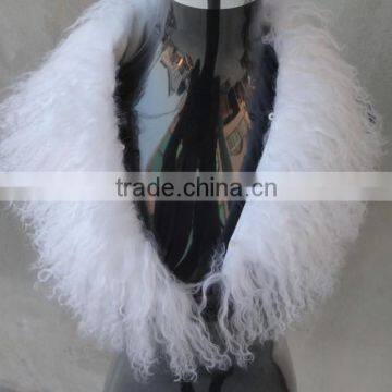 Wholesale Price Mongolian Tibetan Sheep Fur Collar for Ladies Fur Jacket