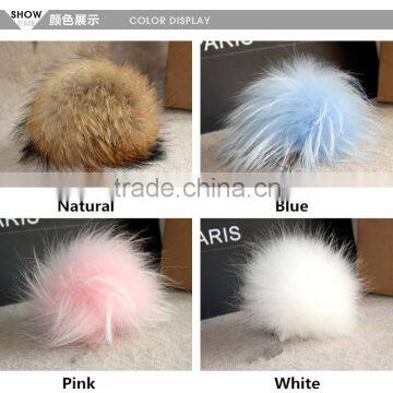 13cm Colorful Raccoon Fur Pompom Keychain for Hats / Accessories / Christmas Decoration