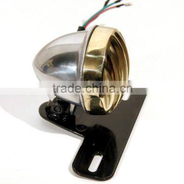 Motorcycle LED Custom Vintage Grilled Tail Light Brake Lamp For Harley, Chopper, Bobber photo-2