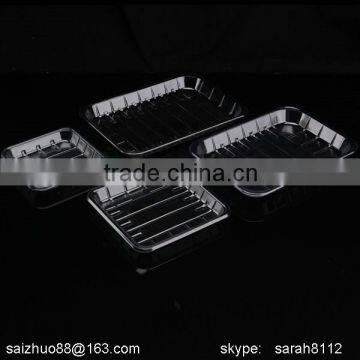 square transparent disposable plastic fruit tray